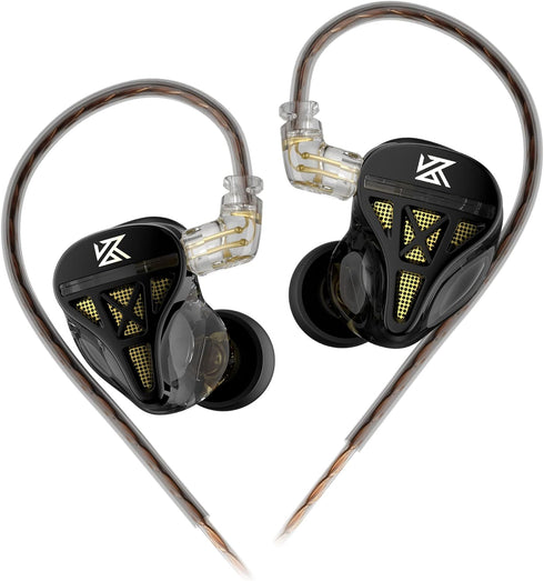 KZ DQS in Ear Monitor Headphones,Dynamic Driver Semi-Open HiFi Bass Earbuds Earphones with Detachable Cable Noise Isolating Earbuds 3.5MM Jack Plu...
