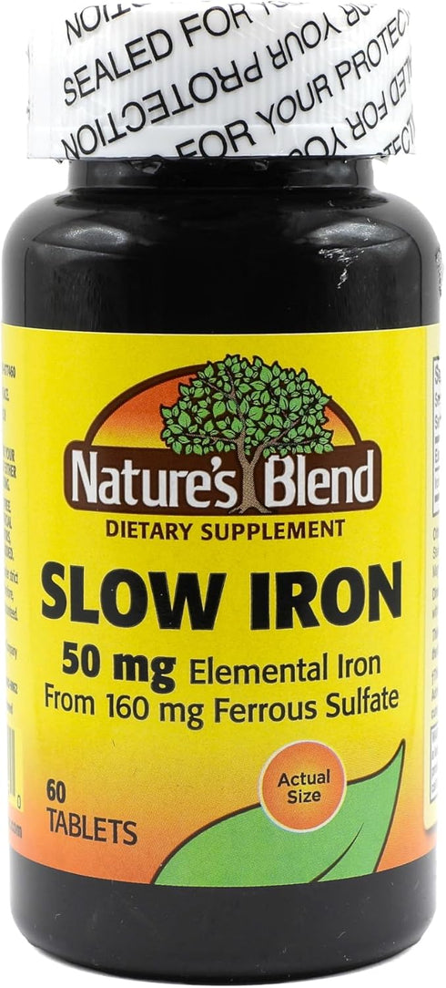 Nature's Blend Slow Iron 50 mg (160 mg) Compare to Slow Fe® 60 Tablets...