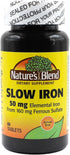 Nature's Blend Slow Iron 50 mg (160 mg) Compare to Slow Fe® 60 Tablets...
