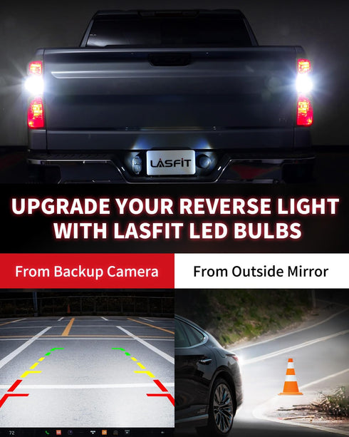 LASFIT 921 LED Bulb Reverse Lights, 912 T15 Back Up Light CANBUS Error Free W16W 906 Reversing Bulb 904 916 6000K Xenon White New Upgrade Design, ...