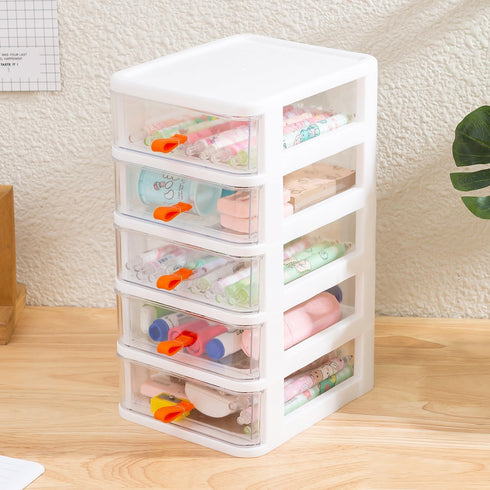 Gagee 5 Drawer Mini Stackable Storage Drawers,Plastic Dressers with Drawers for Arts and Crafts, Small Tools, Sewing Accessories, Stationary, and ...
