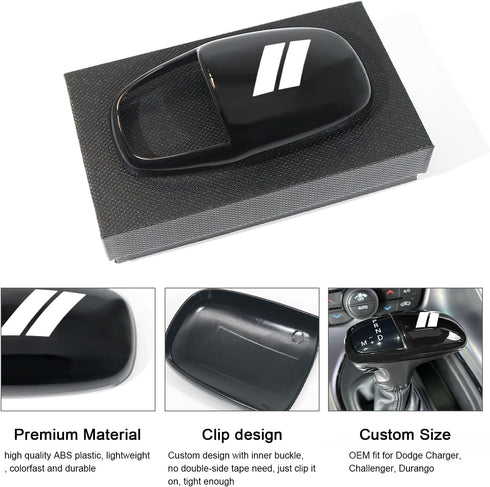 Gear Shift Knob Head Cover for Dodge Charger Challenger Accessories 2015-2023 2024 Durango 2016-2024 ABS Interior Shell Insert Decoration Protecto...