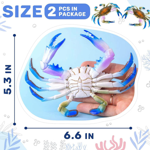 2Pcs Crab Toys for Babies - Realistic Sea Creature Toys Educational Model Ocean Animals Toys Crab Toy Bath - Plastic Crawling Crab Baby Toy Ocean ...