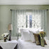 HOMEIDEAS Sage Green Sheer Curtains 52 x 54 Inch Length 2 Panels Embroidered Leaf Pattern Short Curtains for Bedroom Half/Small Window Rod Pocket ...