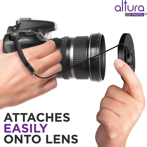 Altura Photo 5 Pcs Lens Cap Keeper, Camera Lens Cap Leash for DSRL & Mirrorless Lenses - Lens Cap Tether/Lens Holder for Canon, Nikon, Sony, Sigma...