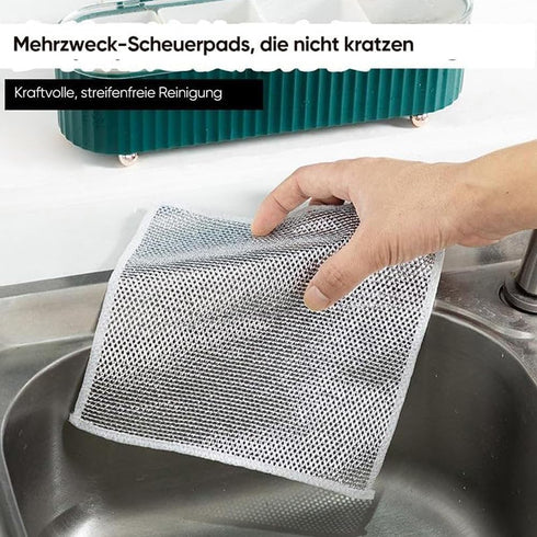 Multipurpose Wire Dishwashing Rags for Wet and Dry, 2024 New Stainless Steel Dish Washing Net Mesh Cloth, Metal Cleaning Cloth for Kitchen Washing...