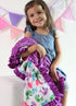 Baby Girls Reversible Minky Velboa Stroller Blanket (Choose Color) (Birds/Violet)...