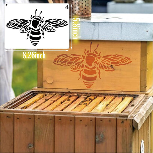 Bee Stencils for Painting Honey Bee Stencil Queen Bee Template Paint Stencils for Painting on Wood Burning Art Craft Canvas Furniture Wall (A5 Bee...