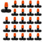 24 Pcs Upgraded Micro Spray Irrigation Drippers for 1/4" Drip Tubing, Adjustable Three-Way Atomizing Nozzle Irrigation Emitters Tee Misting Drippe...