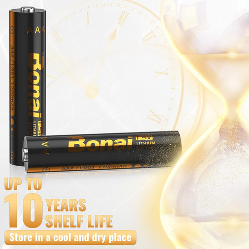 BONAI AAA Lithium Batteries, 1.5V 1200mAh Longest Lasting Triple AAA Batteries - Ultimate Power for High Drain Devices, Non-Rechargeable (8 Pack)...