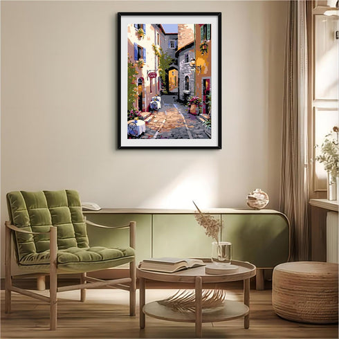QUITEDEW Paint by Number for Adults Beginner,Street Scenery Paint by Numbers Landscape Adult Paint by Numbers Kits Suitable for Home Wall Decorati...