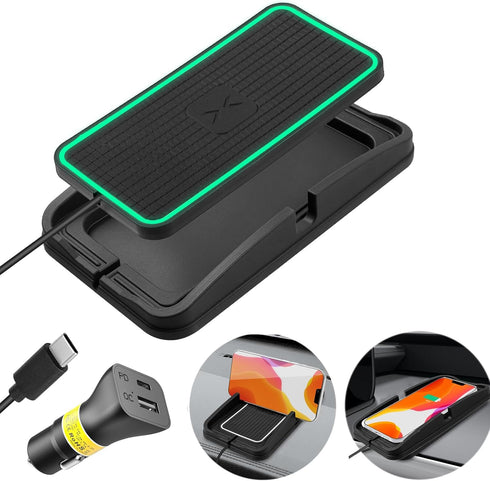 Wireless Charger, POLMXS Wireless car Charge Fast Charging pad 15W Wireless Phone Charger for Car Cell phone Charger pad Cordless phone charger fl...