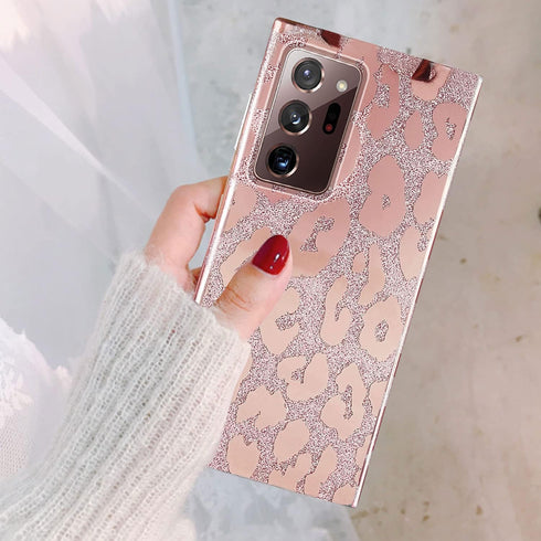 J.west Samsung Galaxy Note 20 Ultra Case 5g,Luxury Glitter Metallic Leopard Print Design Soft Slim Protective Phone Cases for Women Girls Clear TP...