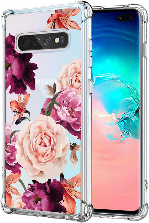 KIOMY Clear Case for Samsung Galaxy S10+ / S10 Plus, Airbag Corners Shockproof Bumper Protective Phone Cover, Hybrid Design Hard PC Back with Flex...