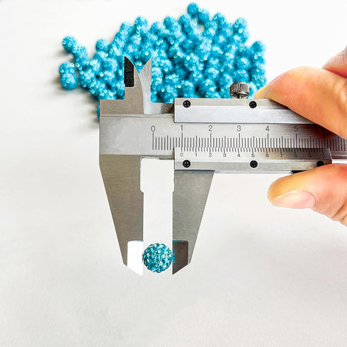 100PCS Rhinestones Beads 10mm Aquamarine Pave Disco Ball Clay Beads Polymer Clay Rhinestone Beads Crystal Diamond Beads for Bracelet Necklace Earr...
