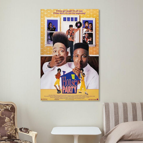House Party Movie Posters 1990 Comedy Movies Poster Wall Decor Painting Canvas Wall Art Prints for Wall Decor Room Decor Bedroom Decor Gifts 16x24...
