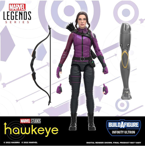 Marvel Legends Series MCU Disney Plus Kate Bishop Hawkeye Series Action Figure 6-inch Collectible Toy, 3 Accessories, 1 Build-A-Figure Part...