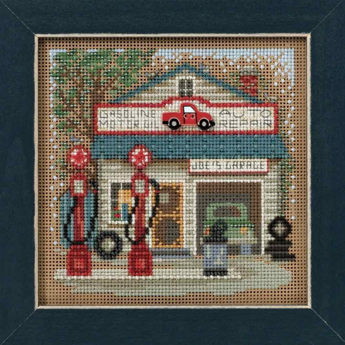 Joe's Garage Beaded Counted Cross Stitch Kit Mill Hill 2016 Buttons & Beads Spring MH141614 Main Street Series...