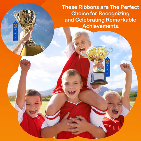 48PCS Award Ribbons, Medal Ribbons for 1st, 2nd, 3rd Place, Event Card & Rope Included, Perfect for Competitions, Sports Events, School Challenges...