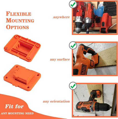 Crivnhar 5 Packs Tools Drill Mount Holder, Fit for Black+Decker 20V Max Li-ion Drill Tools Holder Dock Hanger with 20 Screws(No Tool)...