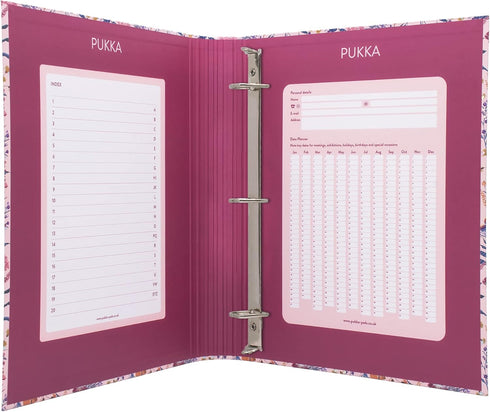 Pukka Pad, Bloom A4 Preloaded 3-Ring Binder – Includes Personal Details and Planner Pages – Comes Preloaded with 5-Part Dividers – Standard 3-Ring...