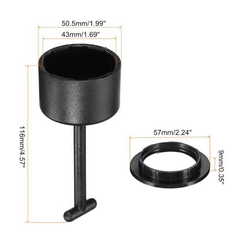 MECCANIXITY E26/E27 Socket Ring Removal Tool T Type with Lamp Shade Socket Rings for Medium Base, Light Replacing Accessories, Black Pack of 5...