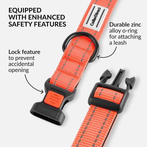 CollarDirect Reflective Dog Collar for a Small, Medium, Large Dog or Puppy with a Quick Release Buckle - Boy and Girl - Nylon Suitable for Swimmin...