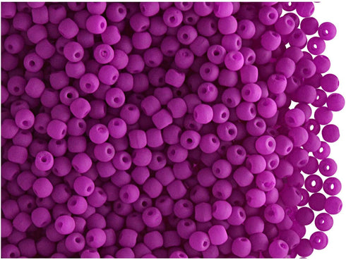 SCARA 0.35 ounce (10g) Czech Glass Round Beads 0.08 inches (2mm), Dark NEON (UV Active) Glass beads for Jewelry and Bracelets Making, Beads for Br...