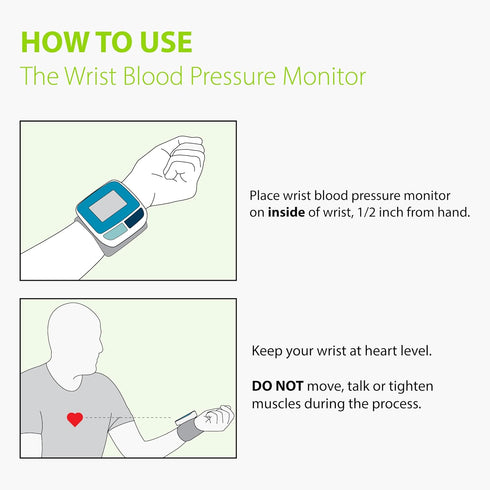 Classic Wrist Blood Pressure Monitor - (1 per Box) Green...