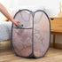 Larpur 2 Pcs Popup Mesh Laundry Baskets, Collapsible and Portable Clothes Washing Laundry Hampers with Reinforced Carry Handles, Gray Clothes Hamp...