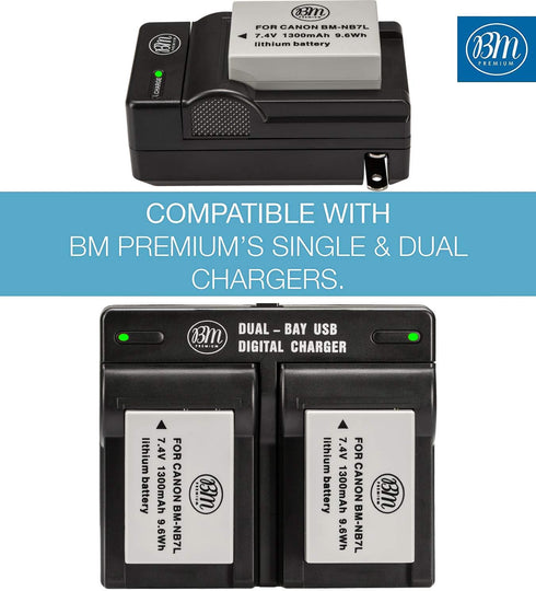 Big Mike's BM Premium NB-7L Battery for Canon PowerShot G10, G11, G12, SX30 IS Digital Camera...