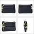 imeetu Leather Coin Keychain Purse for Women, Small Change Purse for Coins, Coin Pouch Wallet with 4 Zippered Pockets (Black)...