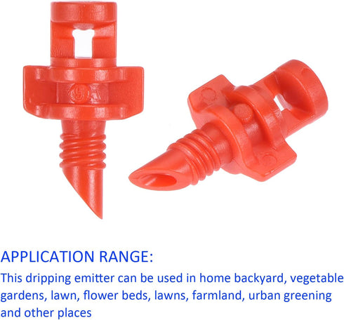 60 Pack Irrigation Drip Emitters - Garden Lawn Micro Spray Misting Nozzle Apply to Watering System (21x12mm Red)...