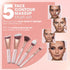 Pro Face Contour Brush Set - Synthetic Contouring Sculpting and Highlighting Kit - Cream Blush Powder Flat Nose Cheek Round Small Angled Fan Taper...