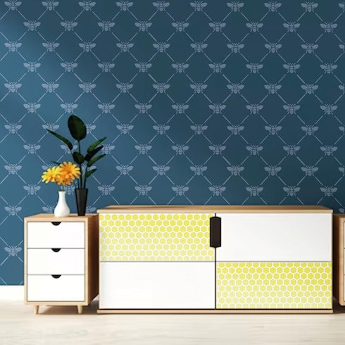 Bee Stencils for Painting on Wood Crafts Reusable A4 Honey Bee Honeycomb Stencil Art Paint on Wall Canvas Pattern Sunflower Paint Stencils for Car...