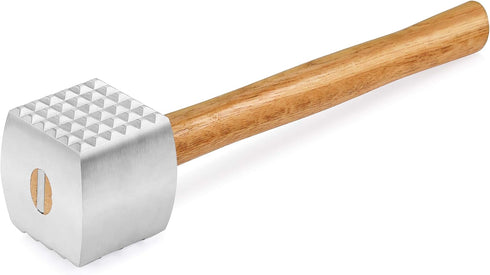 New Star Foodservice 36398 Wood Handle Aluminum Meat Tenderizer/Mallet/Hammer, 13-Inch Overall...