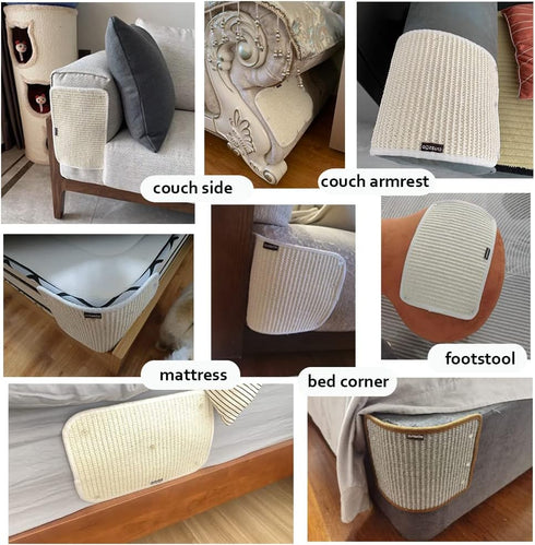 2PCS Cat Scratcher Mat Sofa Protector Natural Sisal Cat Scratching Mat Cat Scratch Couch Cover Grinding Claws Couch Guard Pad (11.8"x7.9" Gray)...