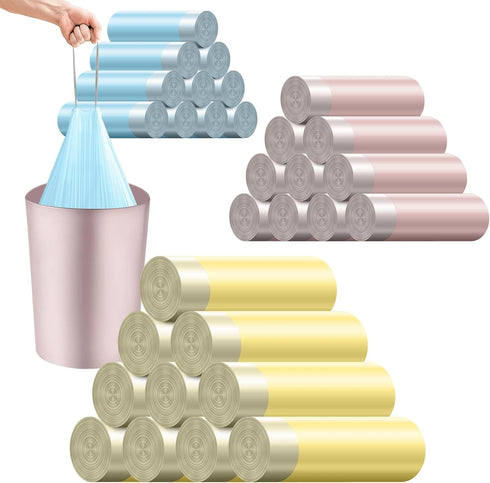 Small Trash Bags 4 Gallon Drawstring Unscented Mini Garbage Bags Trash Can Liners for Office Bedroom Bathroom Thickened Set of 3 Colour. 45 Count?...