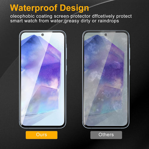 3 Pack Privacy Screen Protector for Samsung Galaxy A55 5G/ A35 5G With 3 Pack Camera Lens Protector, Anti Spy Tempered Glass 9H Hardness, Black Pr...