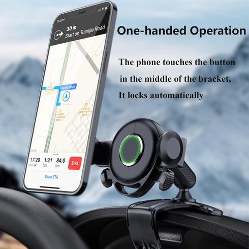 Car Phone Holder Mount, 360 Degree Rotation Cell Phone Holder for Car, Dashboard Clip Mount Car Phone Stand Compatible for 4.7 to 6.7 inch Smartph...