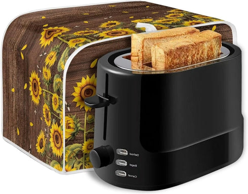 Sunflower Print Toaster Cover Dustproof Bread Maker Cover Toaster Accessories, Universal 2 Slice Oven Cover Appliance Cover Toaster Dust, Washable...
