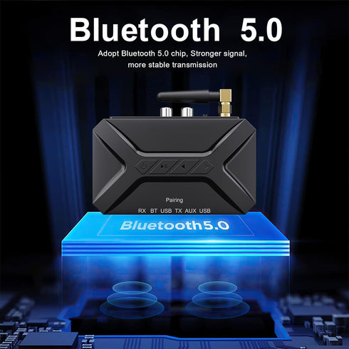 Bluetooth Audio Adapter, 3 in 1 Bluetooth Wireless Bluetooth Receiver, Bluetooth 5.0 Receiver Transmitter for Smart Phones, Tablets and Home Music...