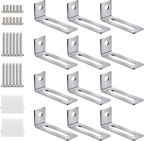 30 Set White Board Mounting Hardware,Whiteboard Hanging Brackets, White Board Installation Kit Includes Hanger Supports, Screws and Expansion Tube...