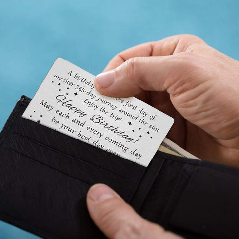 Happy Birthday Cards Birthday Gifts for Men - Engraved Wallet Card Insert...
