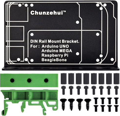 DIN Rail Mount Bracket for Raspberry Pi 1A+ 1B+ 2B 3B 3B+ 4B Zero, UNO Mega-2560 BeagleBone Black...
