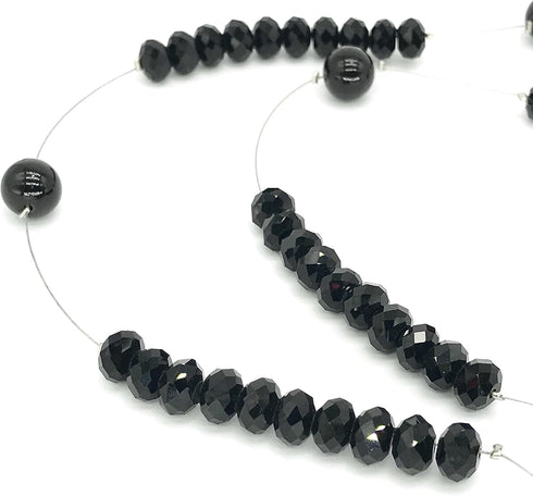 Linpeng Black Crystal Bead Box Rosary Necklace DIY Kit, Rosary Making Supplies, Gift for Beader, Jet, (CR-1212)...