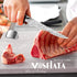 MOSFiATA 6" Boning Knife, Sharp Kitchen Cooking Knife with Finger Guard and Knife Sharpener, German High Carbon Stainless Steel EN1.4116 Chef’s Kn...