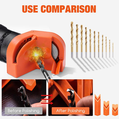 Drill Bit Sharpener, Drill Bit Sharpener for All Bits(5/64''- 5/8''), Multipurpose Drill Bits Grinding Sharpener, Portable Drill Grinder Grinding ...