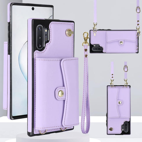 Asuwish Phone Case for Samsung Galaxy Note 10 Plus Note10+ 5G Wallet Cover with RFID Blocking Card Holder Wrist Crossbody Strap Cell Accessories N...