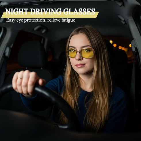 SIPHEW Night Driving Glasses for Women, Anti Glare Polarized Yellow Lens Night Vision Glasses for Nighttime/Rainy/Foggy....